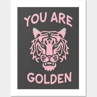 Preppy Style Pink Tiger Positive Quote Posters and Art